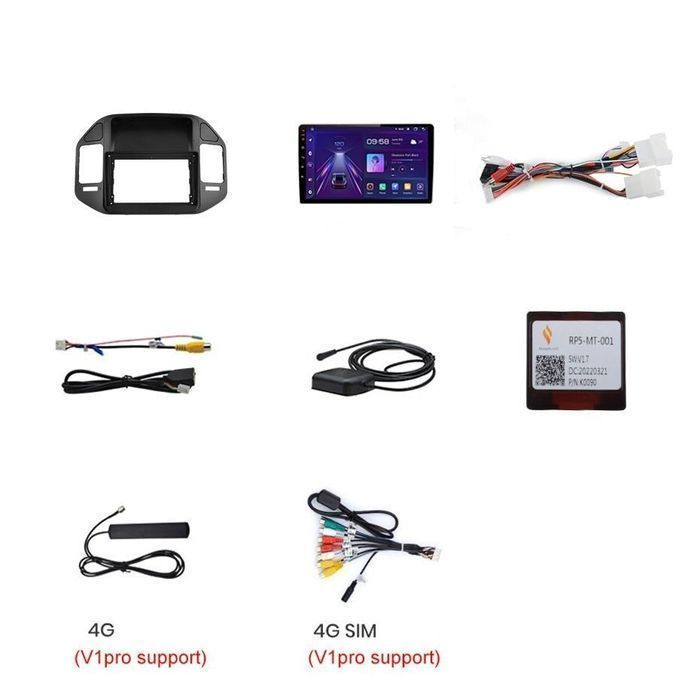 Radio Android 9” CarPlay Android Auto – Mitsubishi Pajero V60, V73