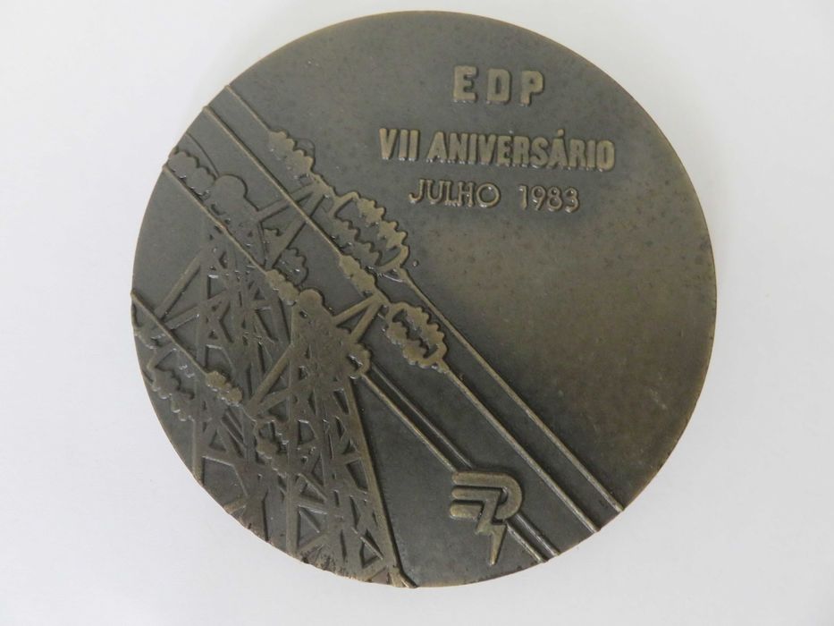 Medalhas Antigas Comemorativas Nacionalização Aniversário EDP.