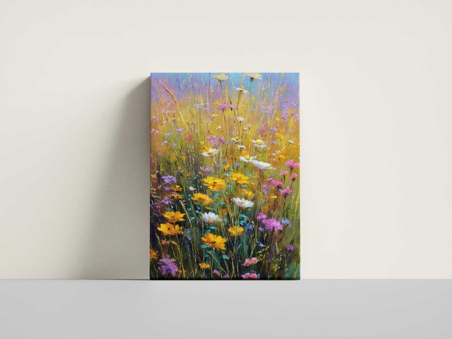 Obraz na płótnie 50x75 – dzika łąka, kwiaty, dekoracja ścienna