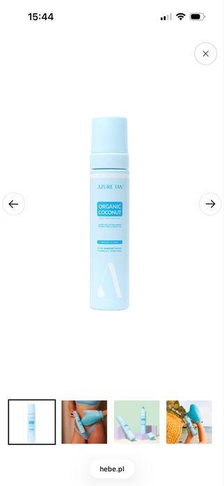 Azure Tan Organic Coconut- pianka samoopalająca