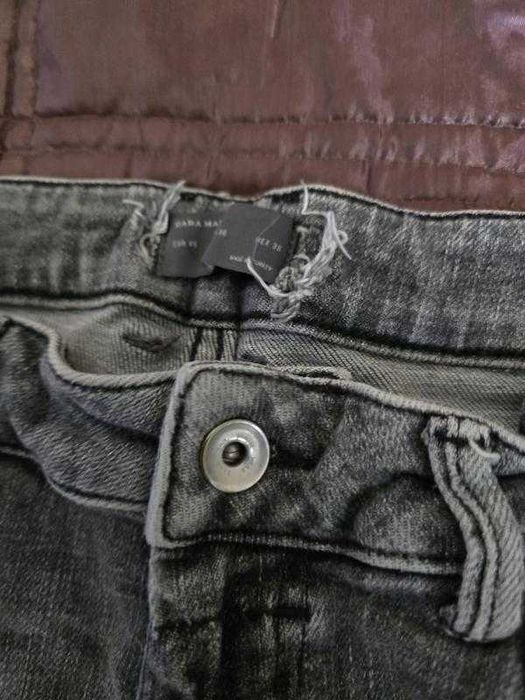 Джинсы узкие (пояс 44)-серые рваные от Zara man (34) + графитовые Brave Soul