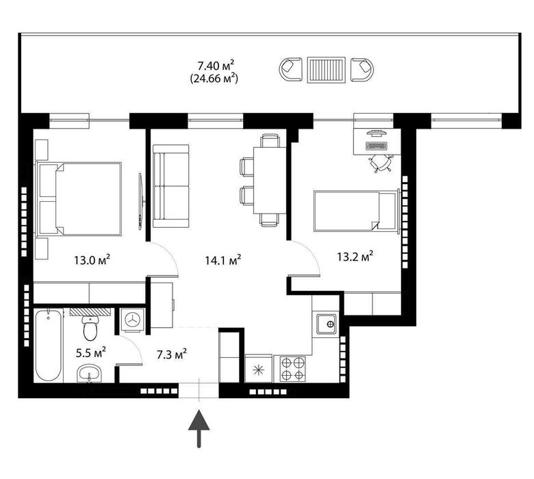 2-rooms apartment apartment by the address st. Tivodara Legotskogo (area 60,5 m²) - Atlanta.ua - photo 12