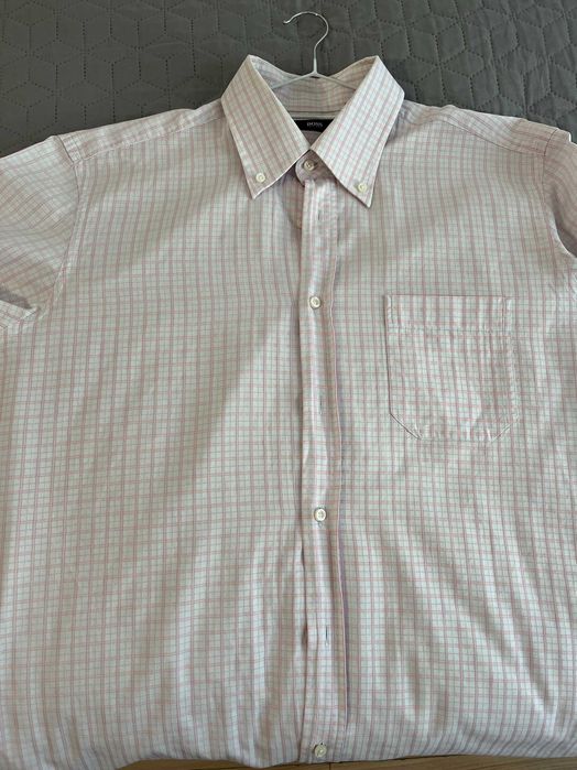 Męska elegancka koszula rózowa - Hugo Boss - 43' - bardzo dobry stan