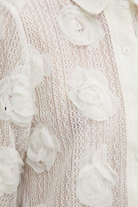 Сорочка/блузка біла в квіти