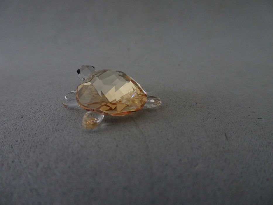 Swarovski Tortoise Baby Figurine, Crystal Golden Teak Turtle Tartaruga