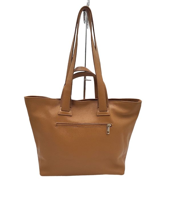 Torba Laura Biaggi skóra naturalna A4 karmel