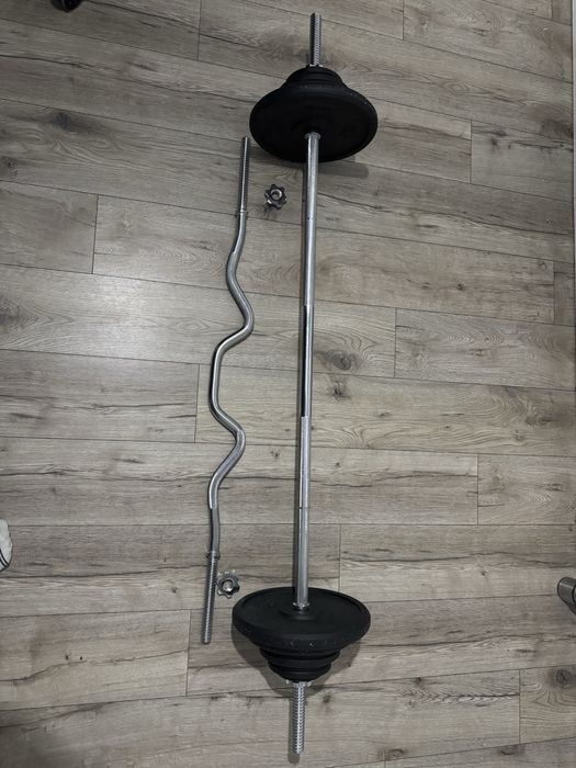 Gryf łamany, prosty 43kg obciążenia żeliwnego