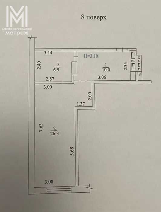 Продам студію 43м2 в ЖК Триумф, метро 23 Серпня (16370)