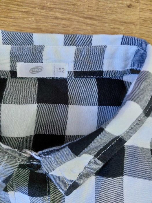 152 w kratkę czarno-białą, bawełna, koszula
