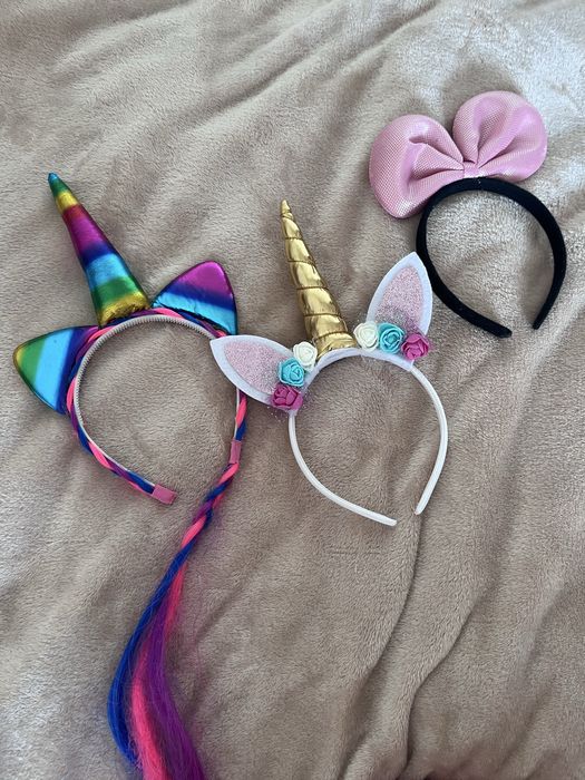 Набір обручів єдиноріг, квіти, вушка бантик
