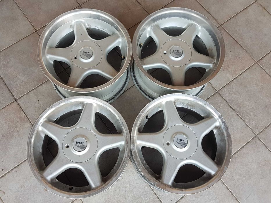 Felgi aluminiowe Brock B1 przód 7,5x16 et 35 tył 9x16 et15 4x100 do renowacji VW Golf Corrado BMW e30 OPEL Astra Kadet Renault