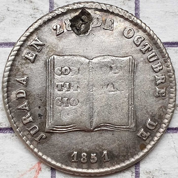 Boliwia 1 sol 1851 3,6g Ag 666