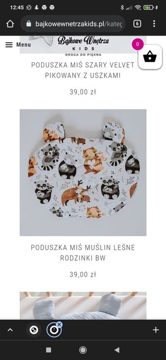 Poduszka miś muslin dla niemowlaka