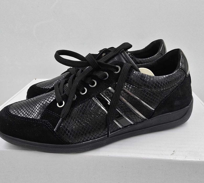 Sneakersy niskie skórzane na zamek GEOX  de Myria czarne   R.40  GE63R