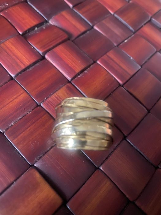 Pierścionek gruby pleciony złoty rozmiar 13