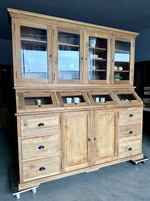 Duzy kredens drewniany rustykalny country 200 vintage dużo półek