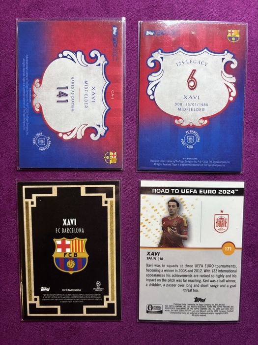 Cartas Xavi Barcelona Topps