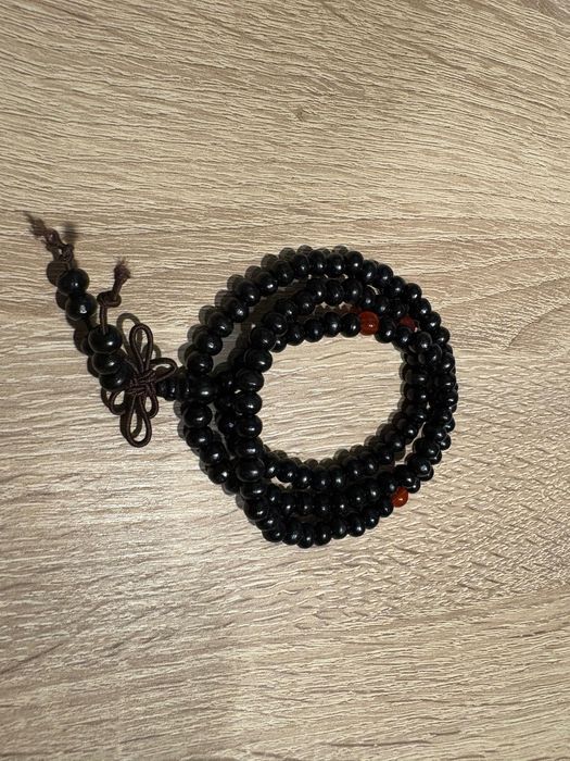 Mala czarna różaniec buddyjski sznur modlitewny 108 mała