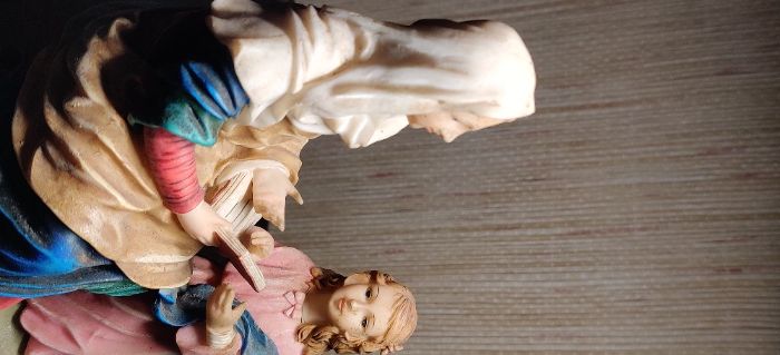 Estatueta S Ana em marfinite-Louças Falcão;Bom estado;22 cm