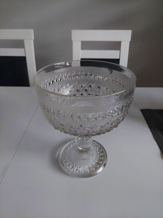 Salerka na nóżce PRL, cukiernica, kryształ duzy