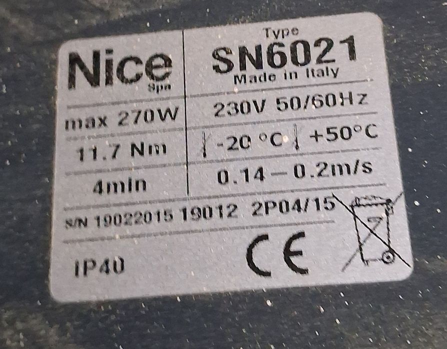 Napęd silnik automat do bramy garażowej Nice Spin
