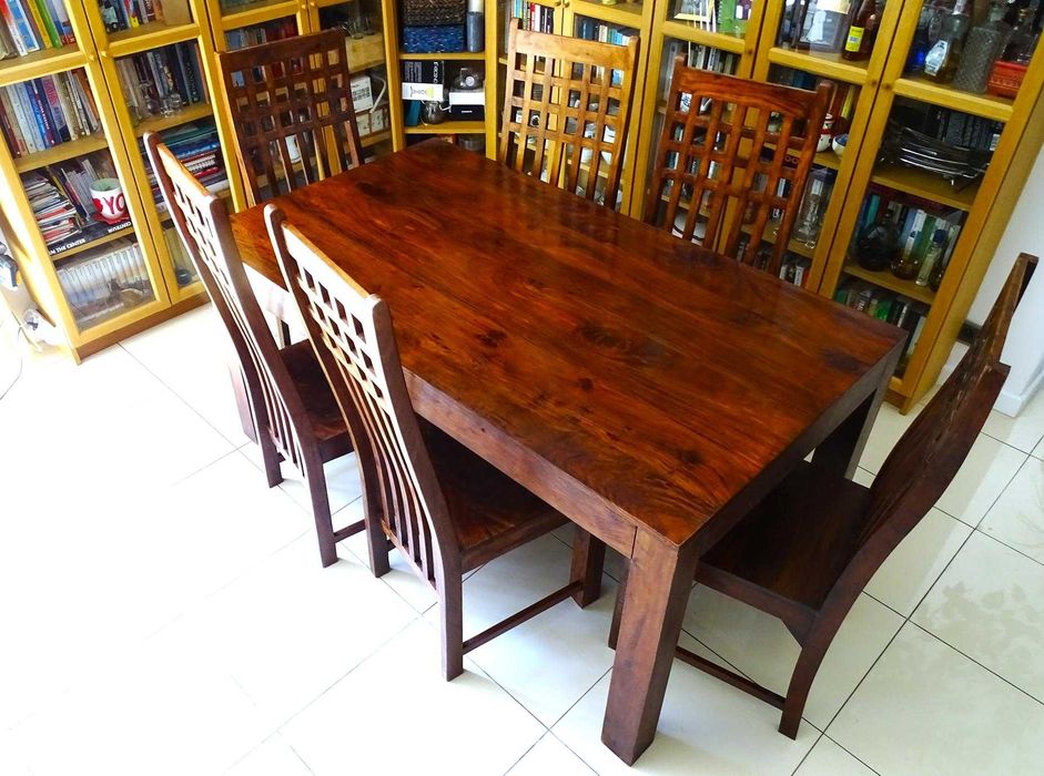 Piękny, orientalny komplet do jadani: stół 160x90 + 6 krzeseł