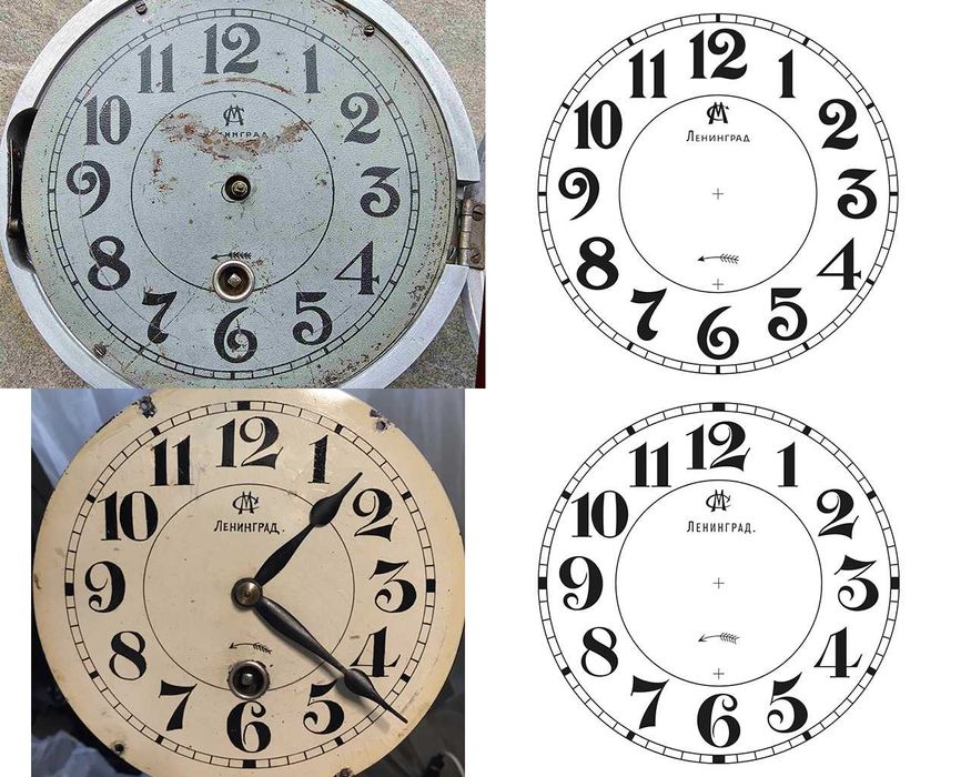 Циферблат старинных антикварных часов - 4