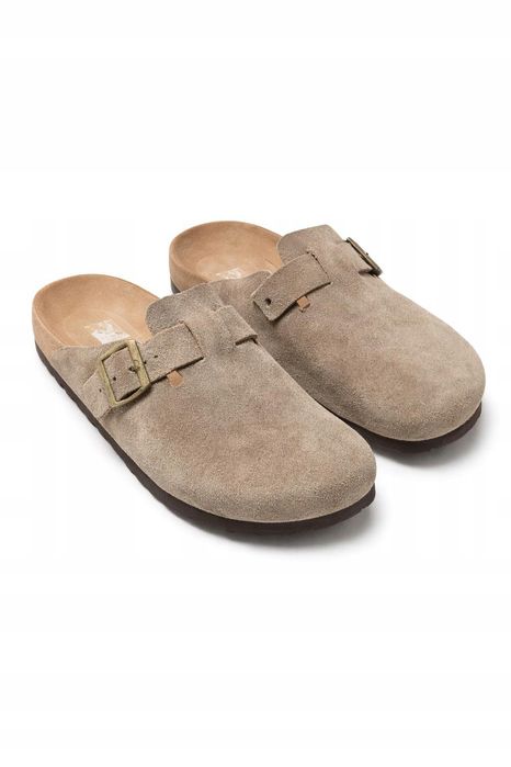 Shein klapki damskie zamszowe beżowe z klamrą casual 36 11la