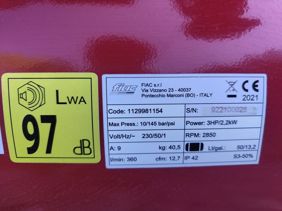 Compressor 50l 3Hp cavalos Fiac