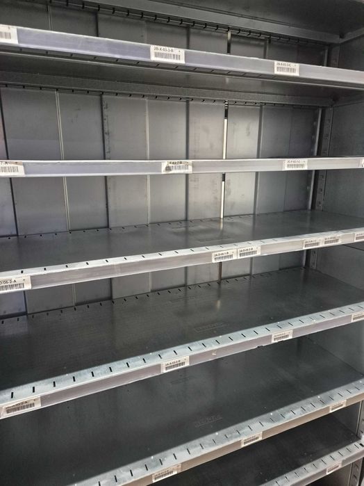 Regał magazynowy dwustronny dużo półek sztywny BDB