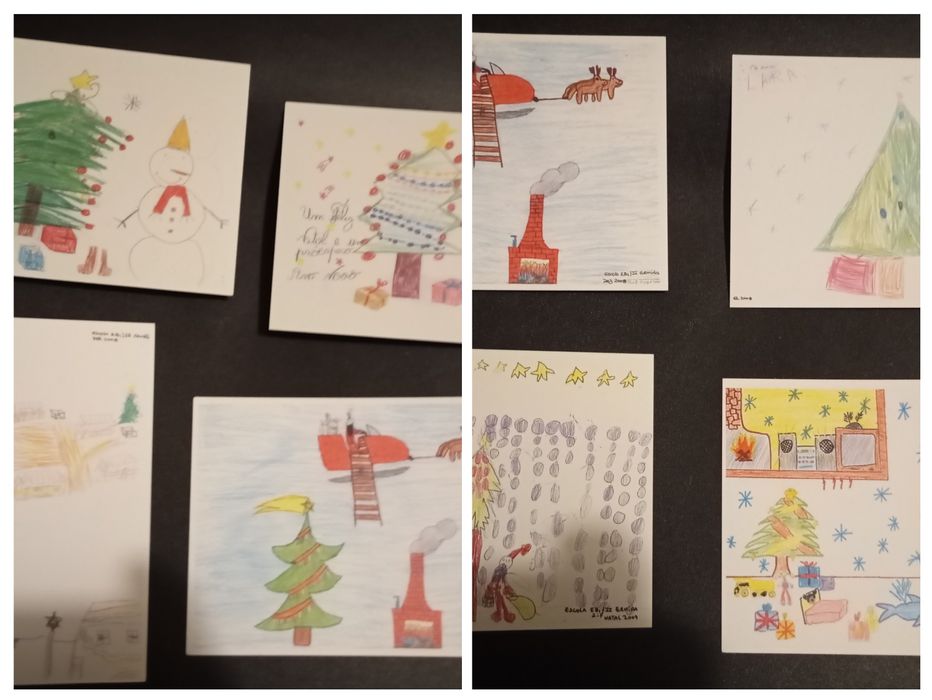 Postais de Natal feitos á mão