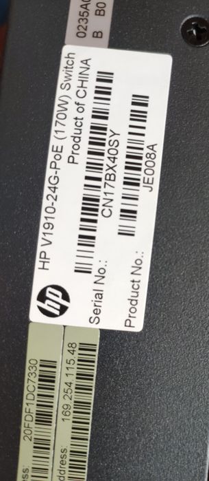 Switch HP POE de 24 portas a 1gbps