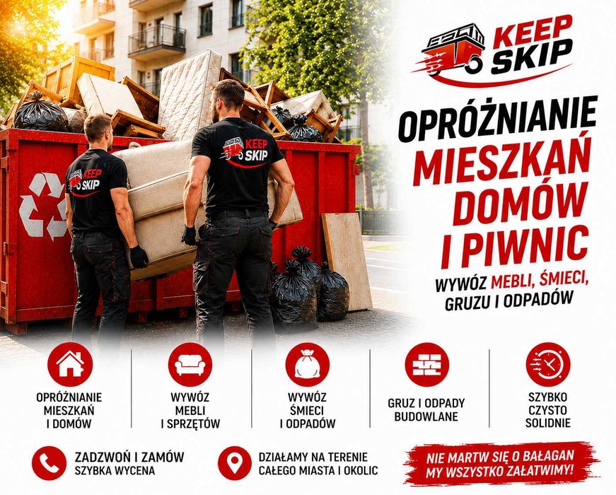 Wywóz Odbiór Mebli Śmieci Gruzu Gabarytów Gratów AGD RTV Krzaków Gałęzi Sprzątanie Oczyszczanie Działek Opróżnianie Mieszkań Strychów Piwnic Garaży