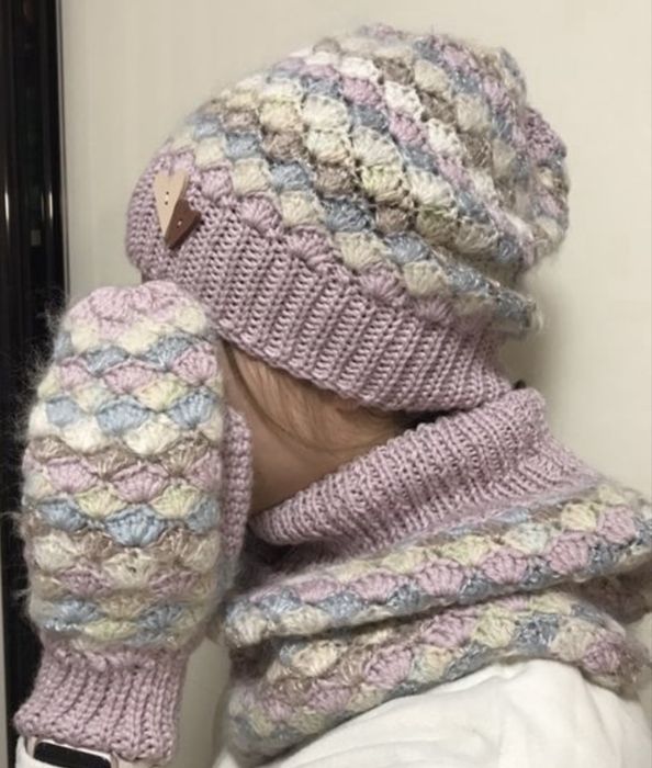 Комплект: шапка, снуд та рукавиці «Ніжність»