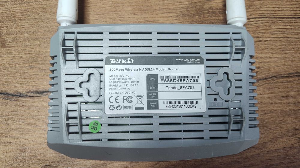 Modem ADSL z Wi-Fi Tenda D301 v2 + zasilacz