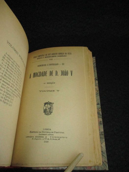 Livro A Mocidade de D. João V Luís Augusto Rebelo da Silva 1907