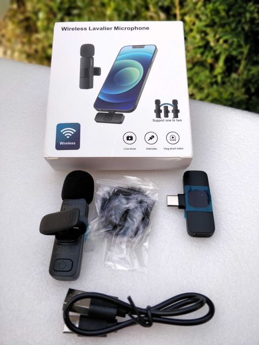 Wireless Lavalier Microphone – Plug & Play, Compatible with iOS and Android64284423436673124