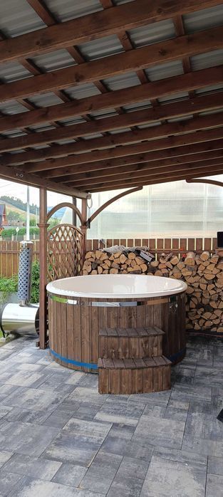 Balie ogrodowe z piecem na drewno, jacuzzi ogrodowe, ruska bania TANIO