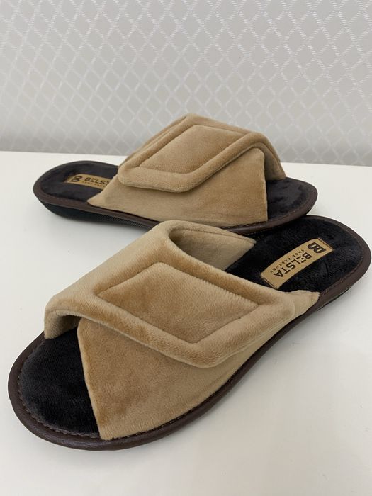 Жіночі тапочки велюр Белста,на липучці 37-41 бордо,червоні та бежеві