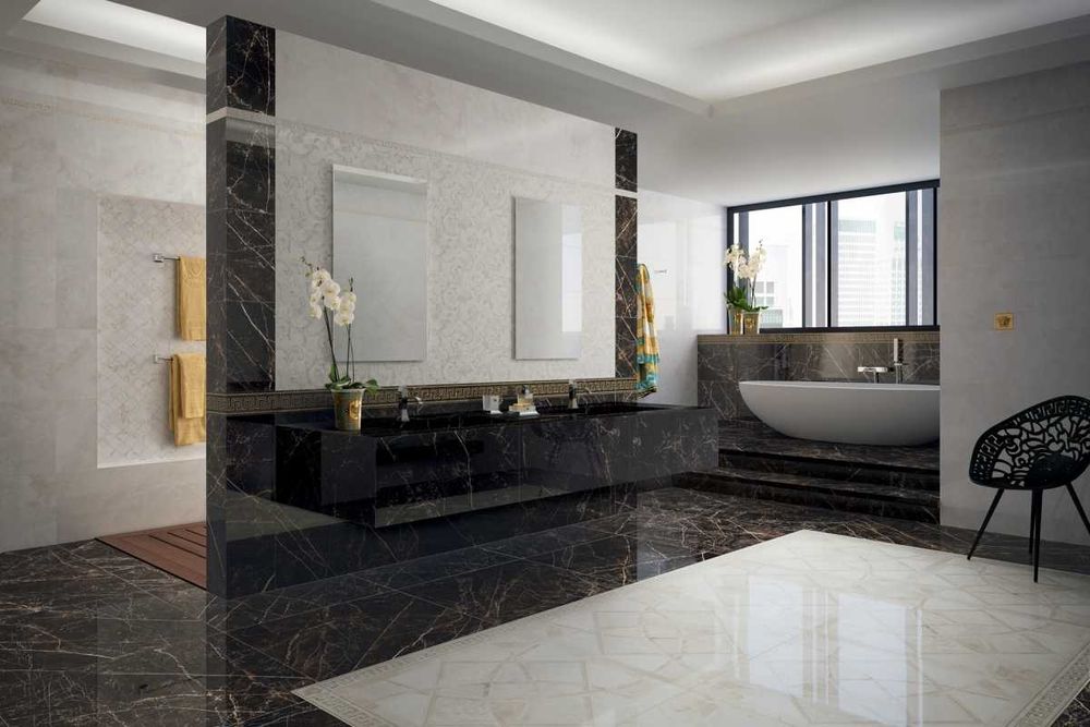 Płytki gresowe VERSACE Emote Onice Bianco Intarsio 78x78 ORYGINALNE