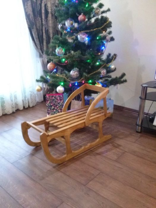 Санки деревʼяні, дубові. Ручна робота