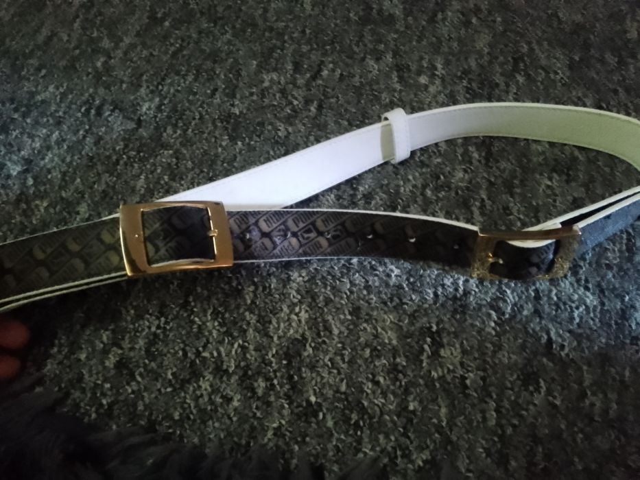 Pasek retro puma 2 strony skórzany