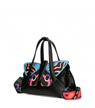 Torebka damska kuferek EGO czarna motyl