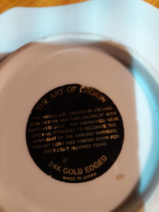 Joia Japão 13 cm  porcelana e ouro e prata  de lei grande Lu