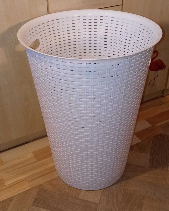 Kosz na pranie, na odzież do prania. Biały. 70 Litrów