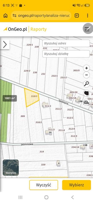 Piękna działka usługowo- budowlana 1801 m² z WZ Chodów k. Siedlec - Widok 3