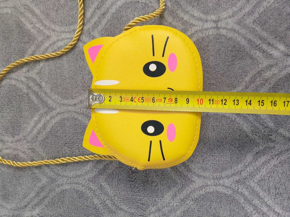 Bolsa de ombro, amarela, gato, para meninas