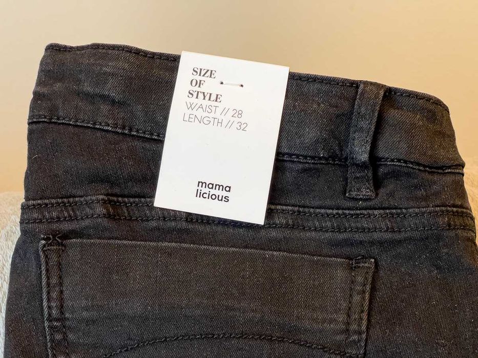 jeansy rurki czarne mamalicious 28/32 36/38 stretch ciążowe