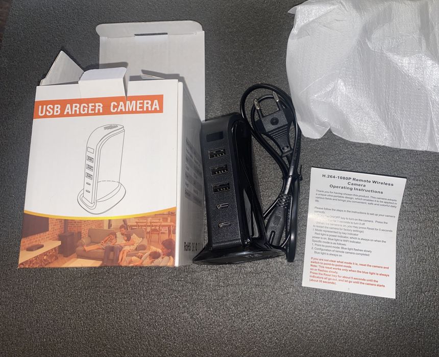 Wi Fi Міні Камера в зарядці,відеоогляд зарядка,відеоспостереженя,видео