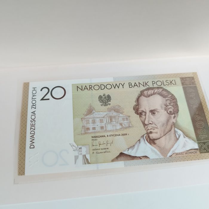 20zł 2009 Banknot kolekcjonerski Juliusz Słowacki